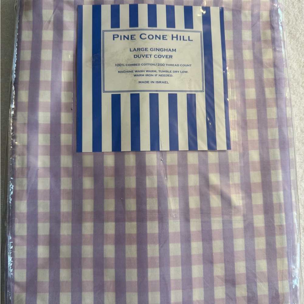 Pine Cone Hill Lavender Gingham Duvet Cover